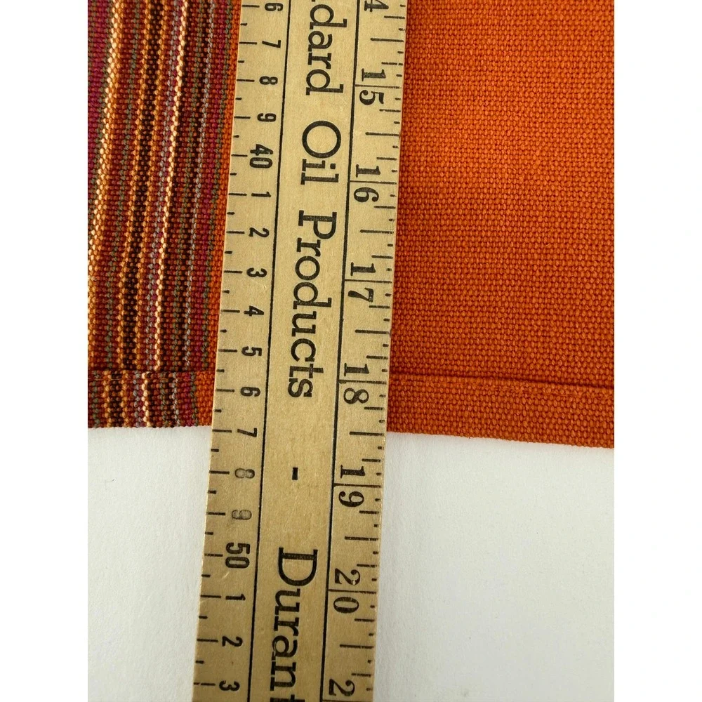 Royal Norfolk Linens Placemat‎ Solid Stripe Orange Woven Cotton New lot of 4